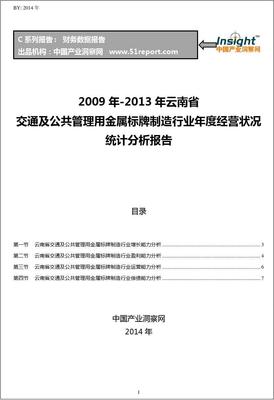 2009-2013年云南省交通及公共管理用金屬標(biāo)牌制造行業(yè)經(jīng)營(yíng)狀況分析年報(bào)